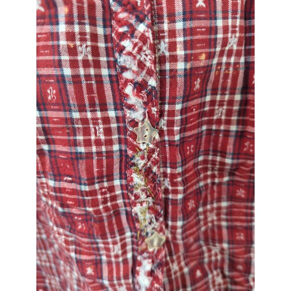 Disney Pooh Plaid Short Sleeve Shirt Y2K  Bee Free Pocket Button Up 22/242W READ - Picture 4 of 8